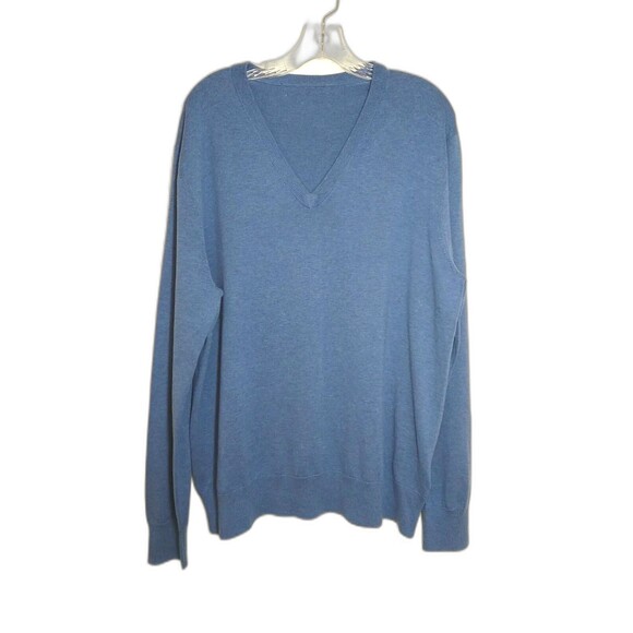 Brooks Brothers 100% Supima Cotton V-Neck Sweater Men's Large Blue - Picture 3 of 7